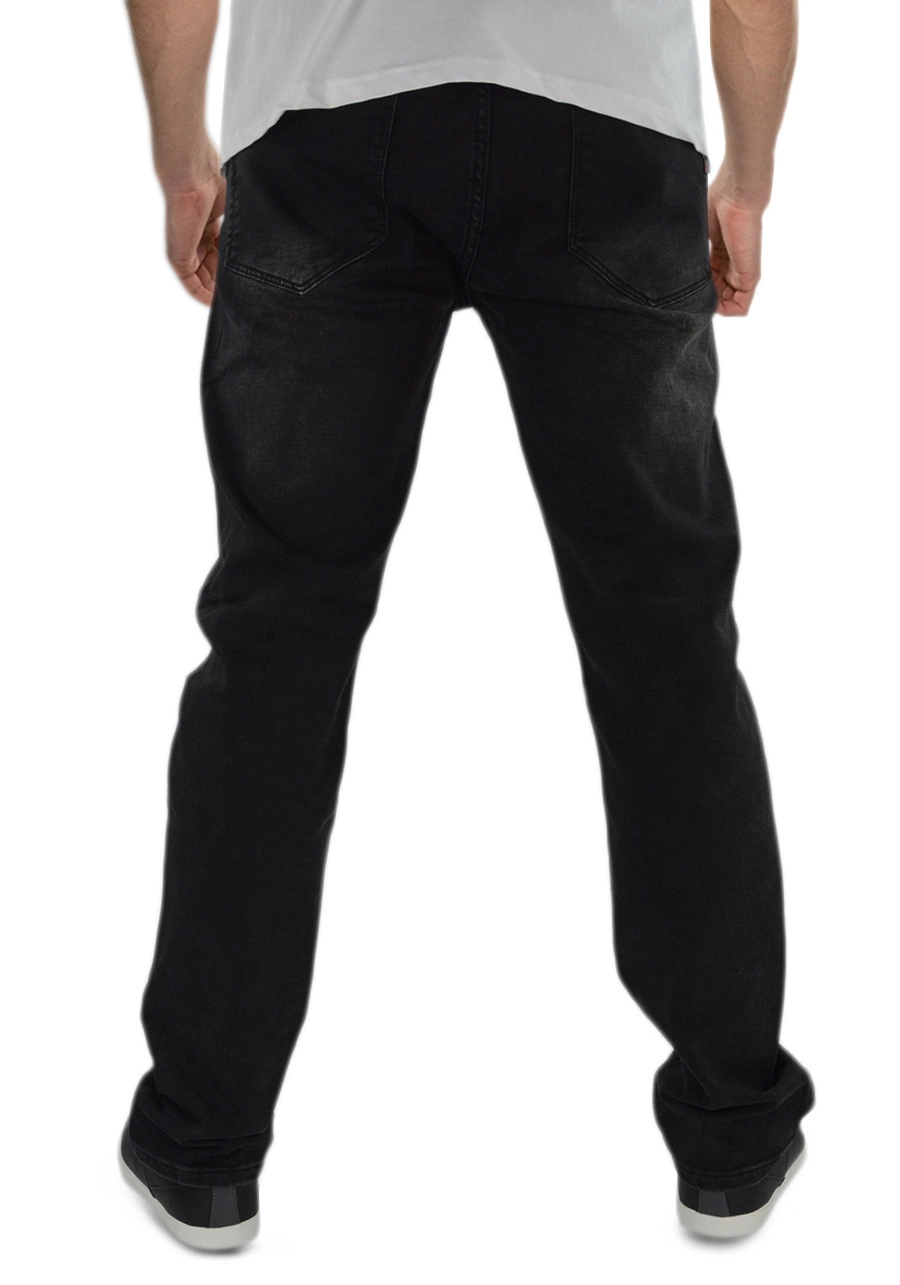 Jeansy męskie ciemnografitowe, zwężana nogawka M042