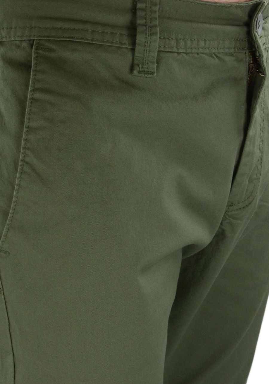 Zielone spodnie męskie chinosy materiałowe, slim fit M084