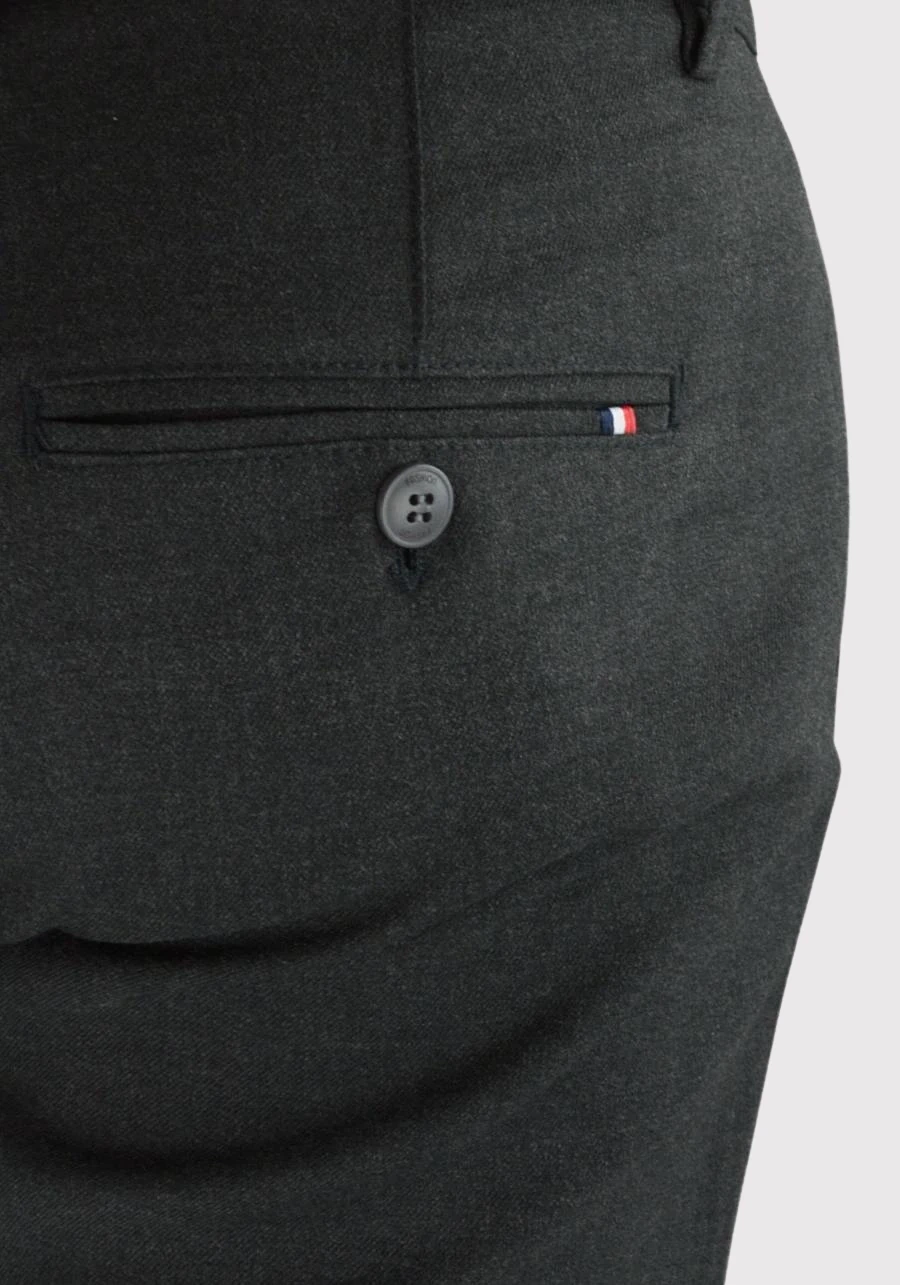 Grafitowe, eleganckie spodnie męskie premium comfort M152