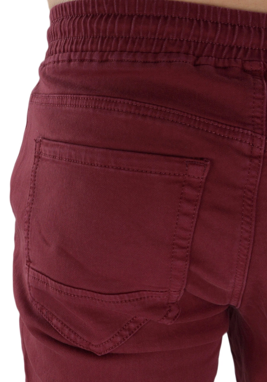 Bordowe spodnie męskie joggery, materiałowe M074