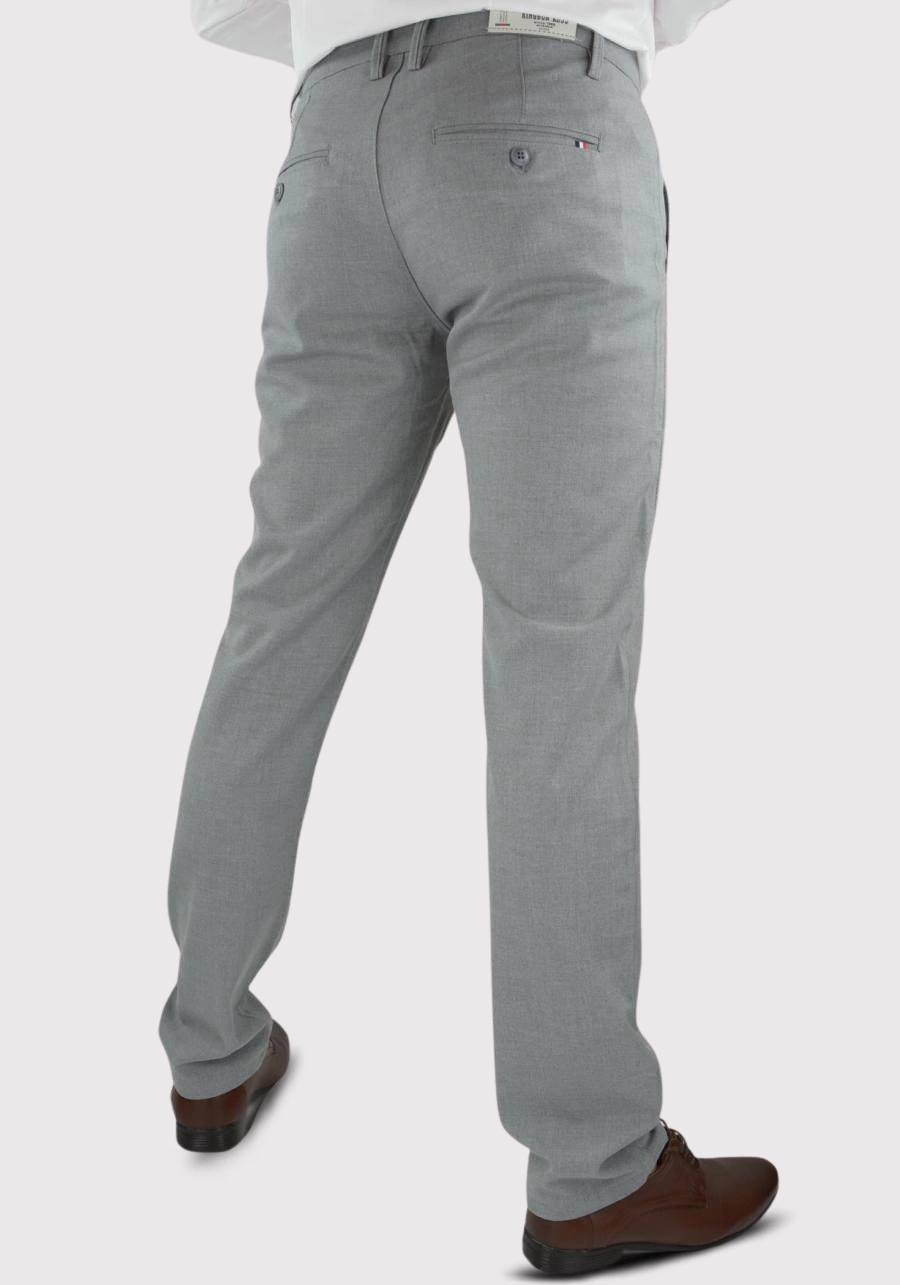 Szare, eleganckie spodnie męskie premium comfort M150