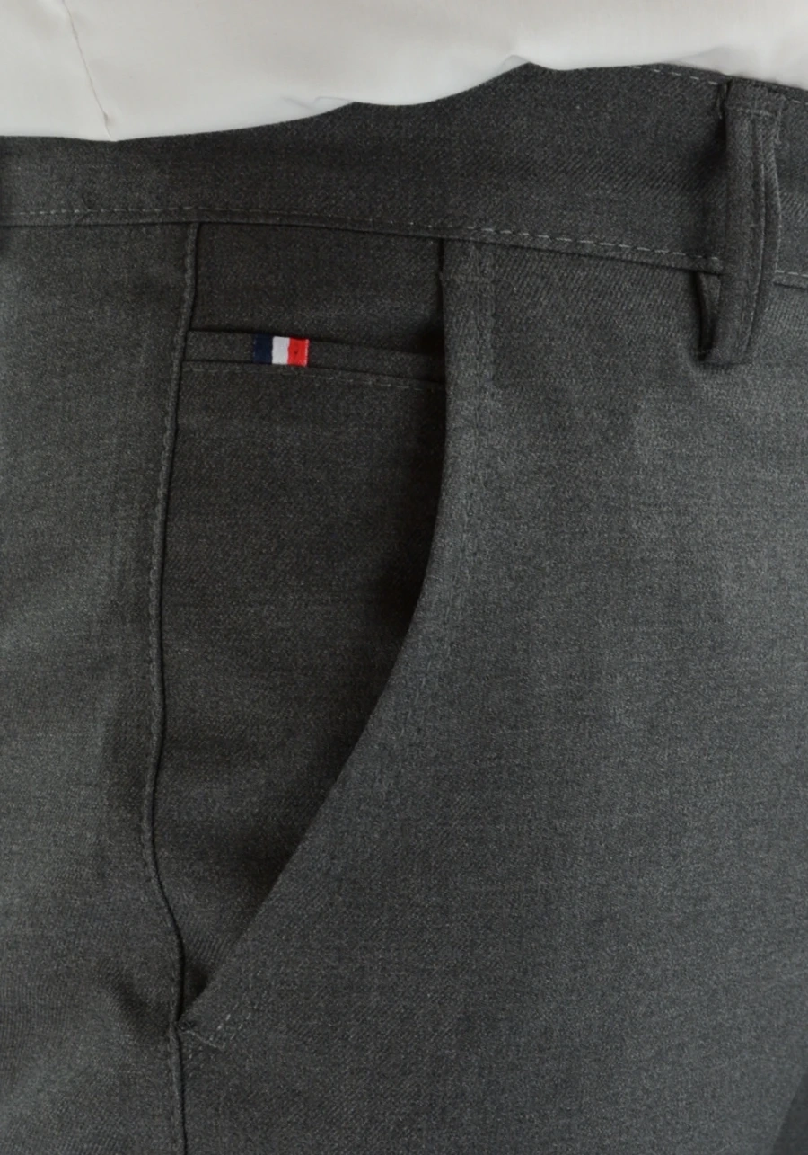 Ciemnoszare, eleganckie spodnie męskie premium comfort M151