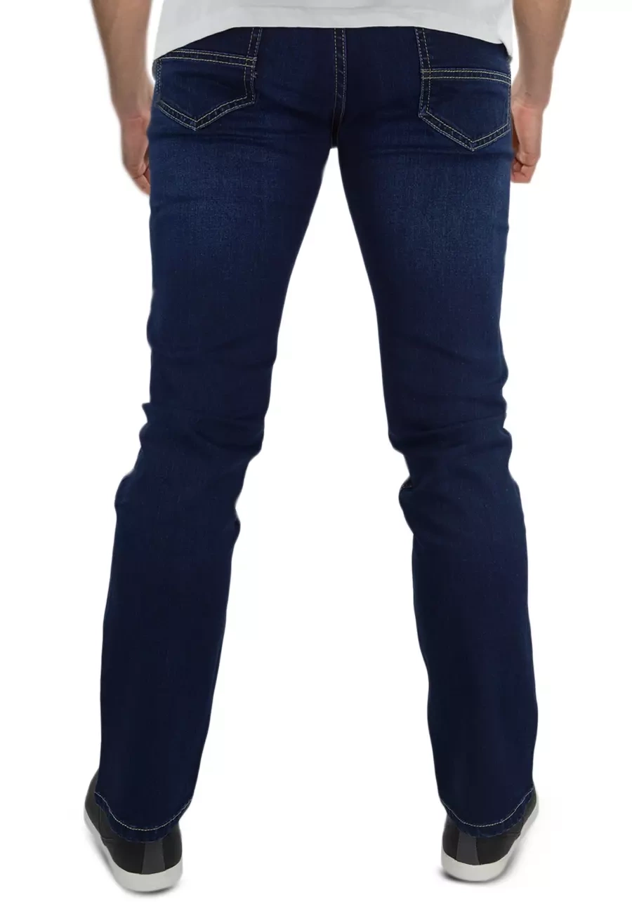 Jeansy męskie granatowe, elastyczne, nogawka regular M125