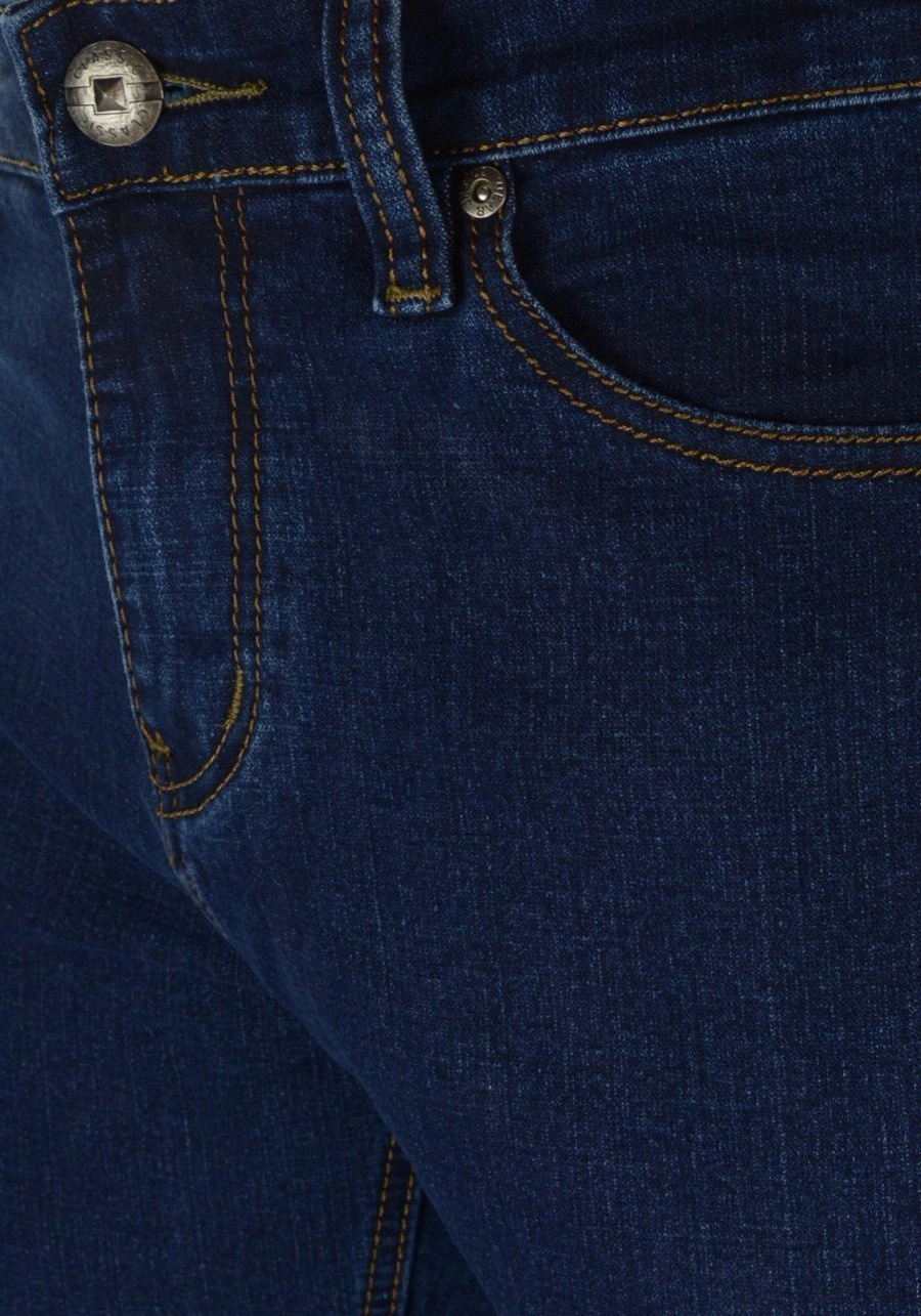 Duże jeansy męskie (oversize) dla otyłych, elastyczne z wysokim stanem M164