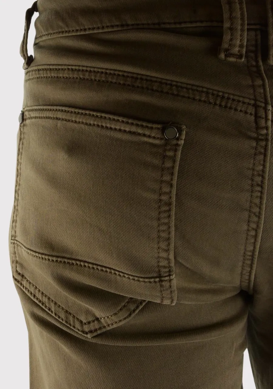 Spodnie męskie brązowe chinosy. Materiałowe, bawełniane, elastyczne, regular stretch - M146