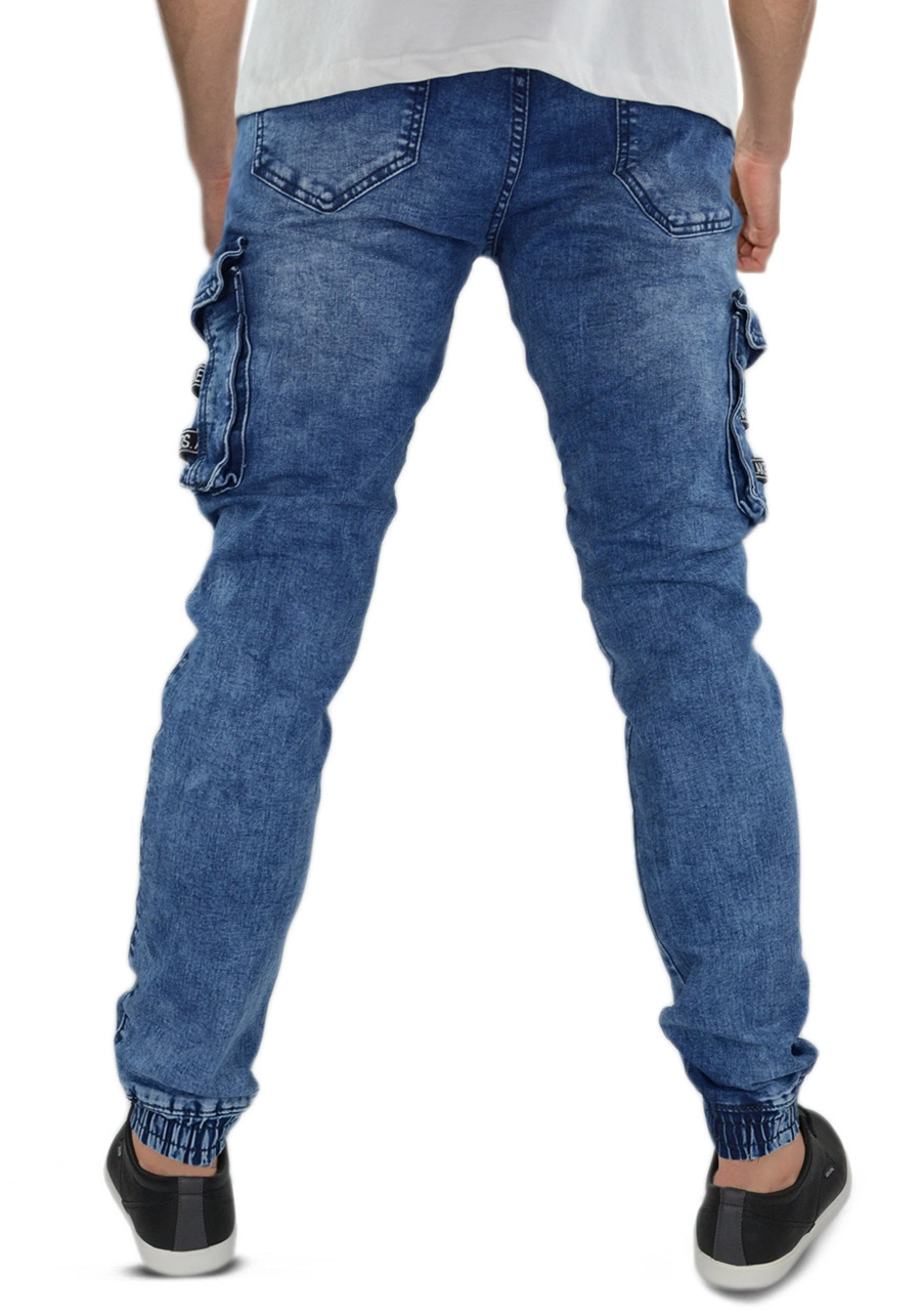 Joggery męskie jeansowe z bocznymi kieszeniami M065