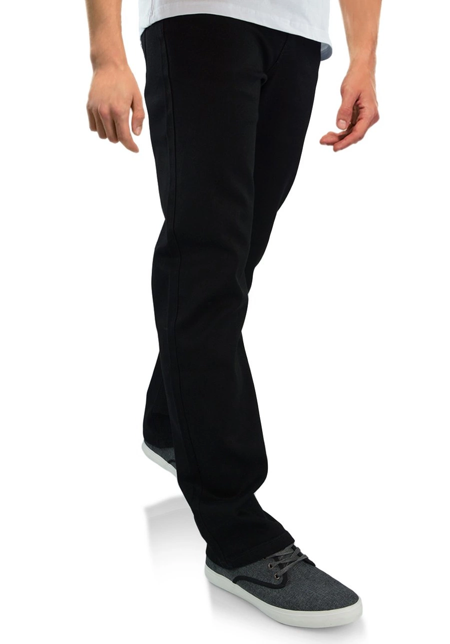 Spodnie męskie dla otyłych (duże rozmiary oversize). Klasyczne oraz proste, czarne - M160