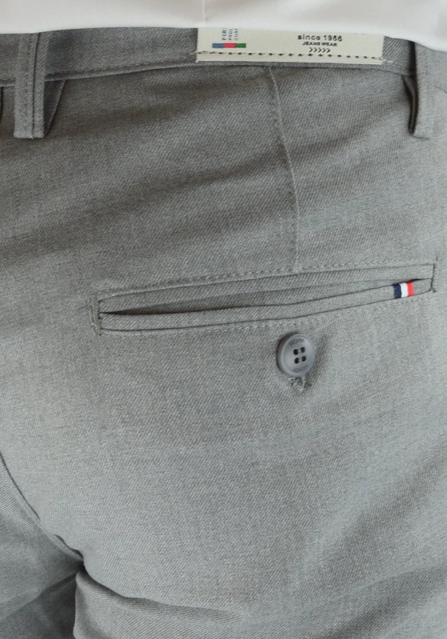 Szare, eleganckie spodnie męskie premium comfort M150