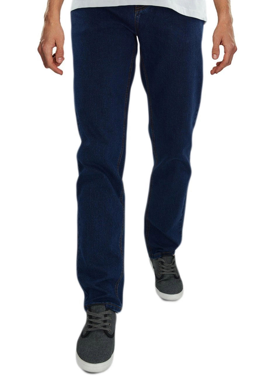 Duże jeansy męskie (oversize) dla otyłych, elastyczne z wysokim stanem M164