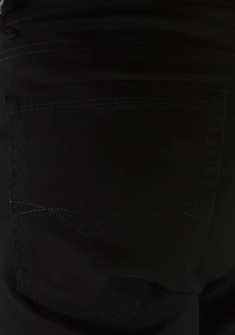 Cienkie, przewiewne oraz luźne czarne spodnie męskie materiałowe na lato - M133