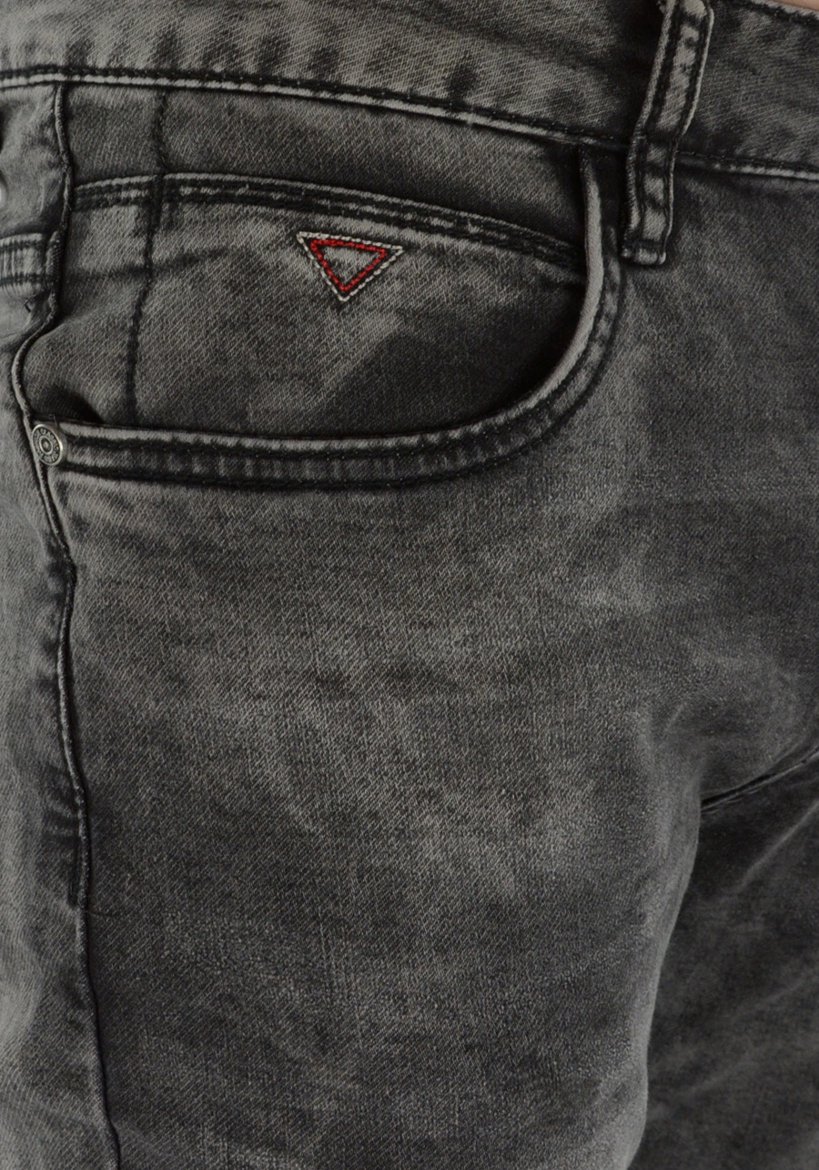 Ciemnoszare jeansy męskie, nogawka zwężana M072