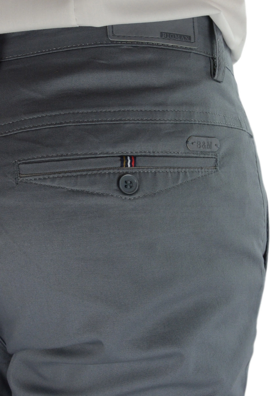 Szare spodnie męskie bawełniane (materiałowe). Przewiewne oraz cienkie na lato, luźne (szerokie) na upały - M089