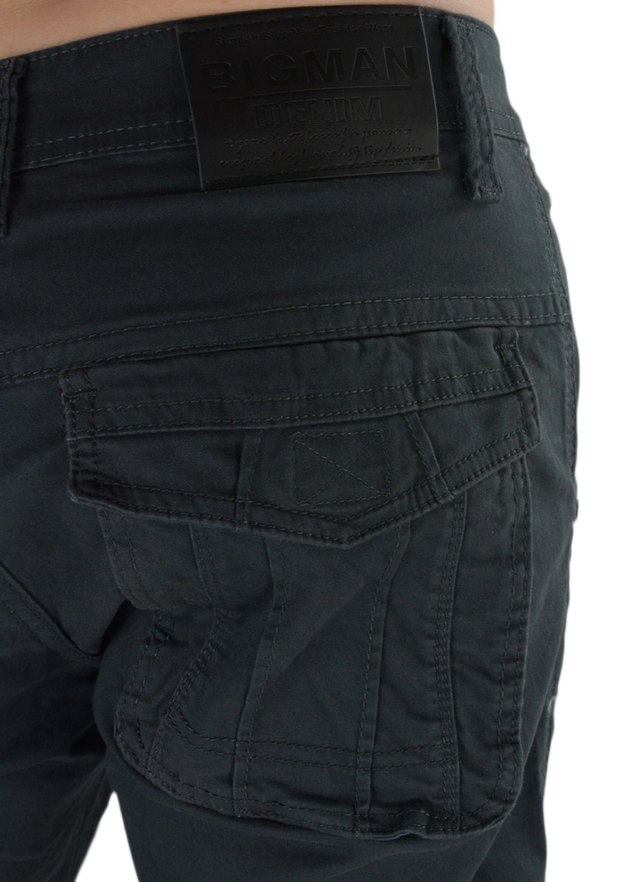 Spodnie męskie bojówki, ciemnografitowe M047
