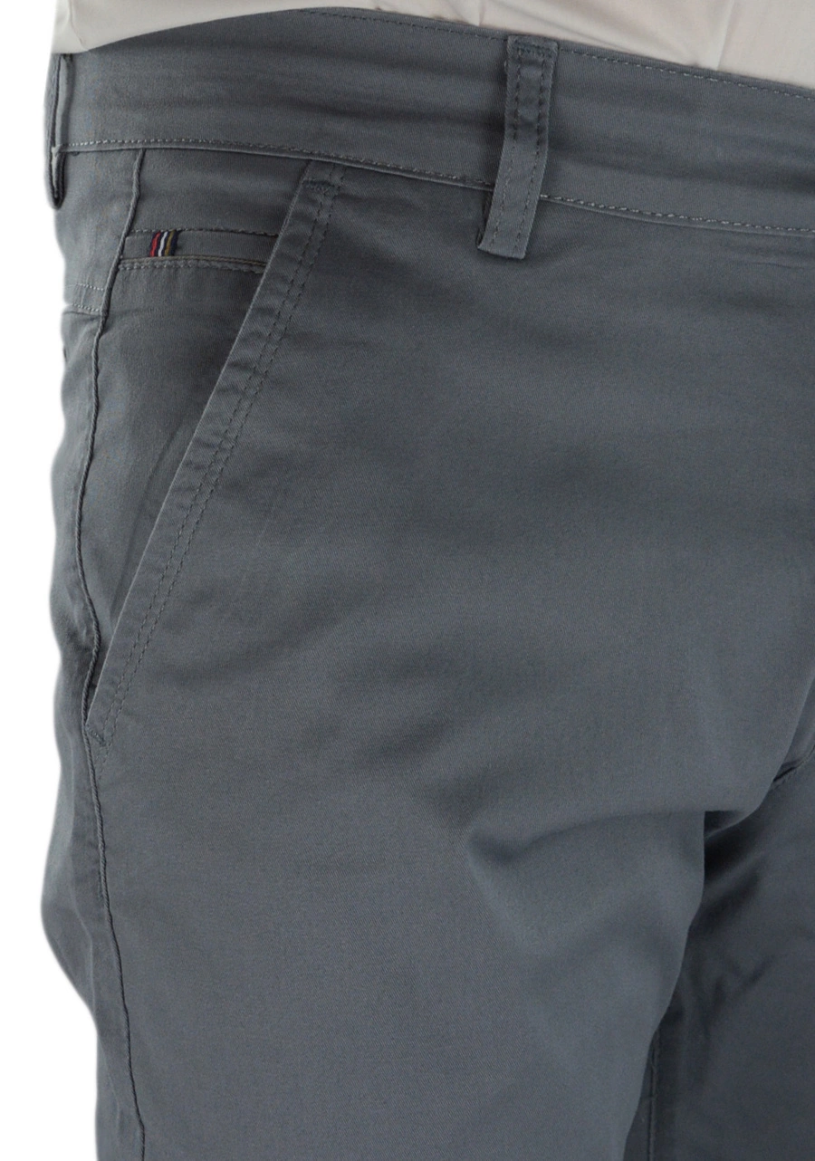 Szare spodnie męskie bawełniane (materiałowe). Przewiewne oraz cienkie na lato, luźne (szerokie) na upały - M089