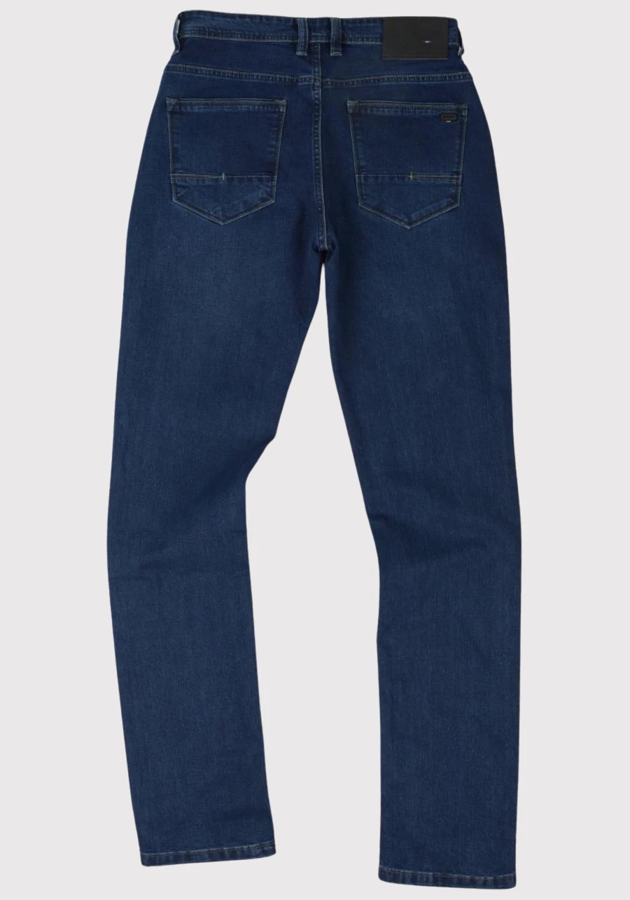 Ciemnoniebieskie jeansy męskie dla wysokich (do 210 cm wzrostu) lub puszystych (do 124 cm w pasie), platinum comfort M148