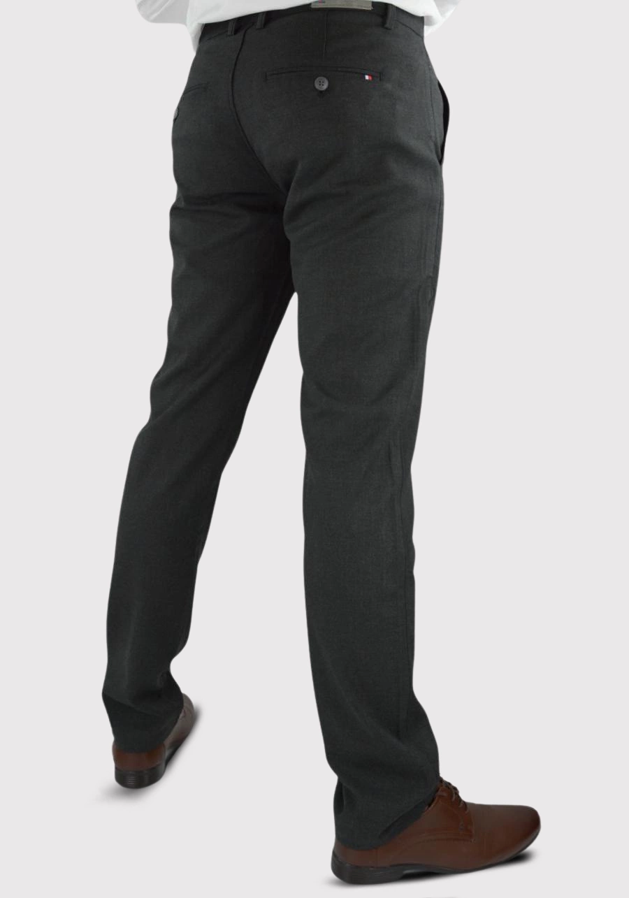 Grafitowe, eleganckie spodnie męskie premium comfort M152