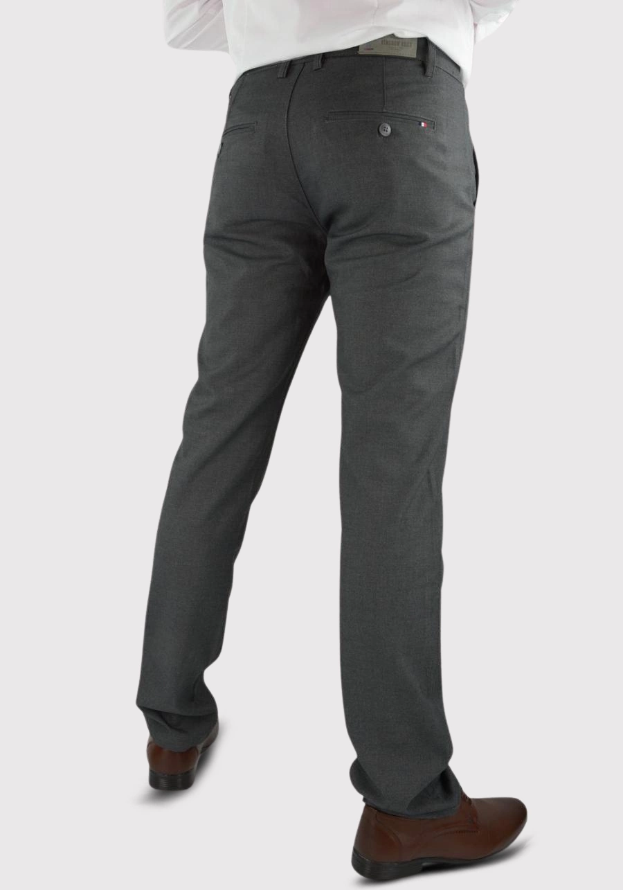 Ciemnoszare, eleganckie spodnie męskie premium comfort M151