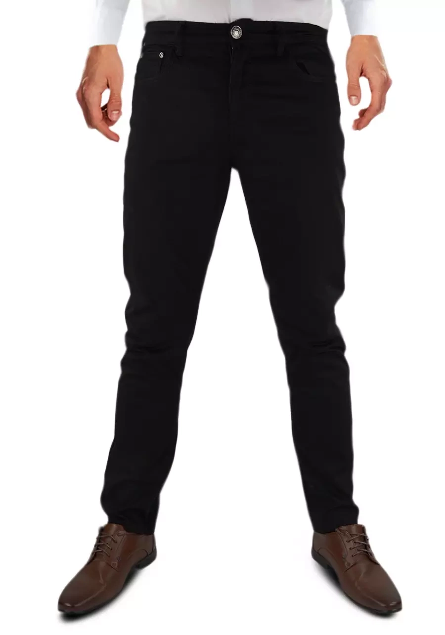 Cienkie, przewiewne oraz luźne czarne spodnie męskie materiałowe na lato - M133