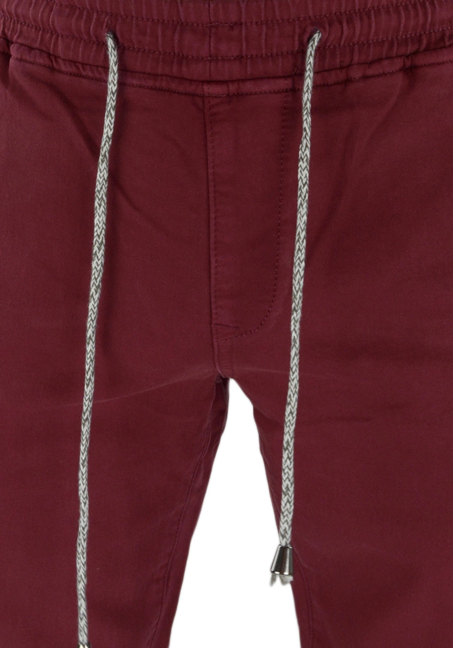 Bordowe spodnie męskie joggery, materiałowe M074