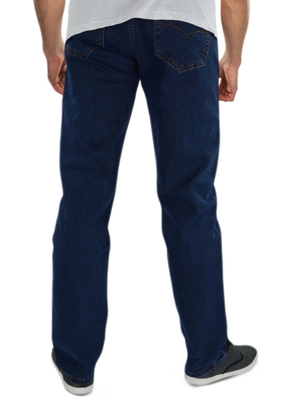 Duże jeansy męskie (oversize) dla otyłych, elastyczne z wysokim stanem M164