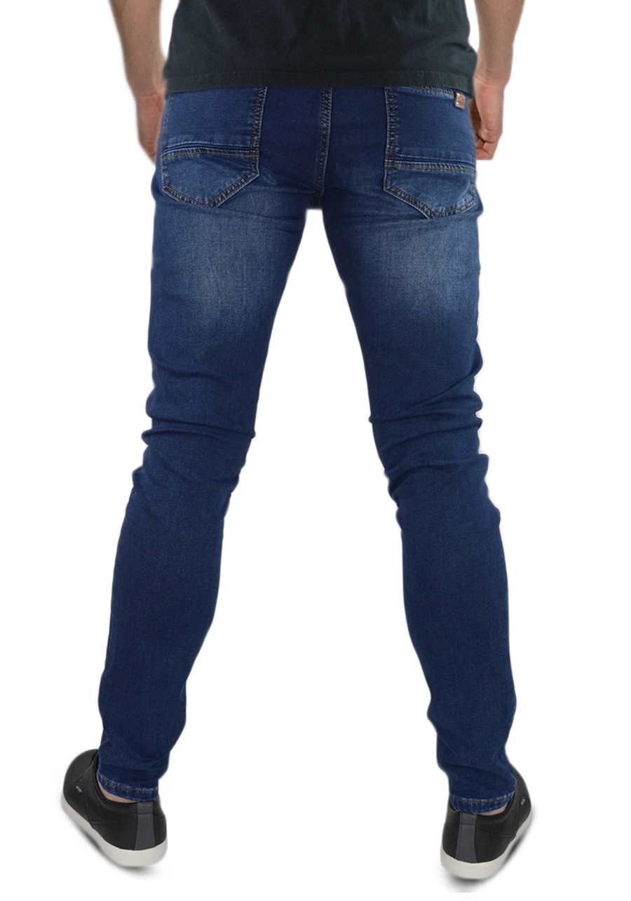 Zwężane jeansy męskie ciemnoniebieskie M142