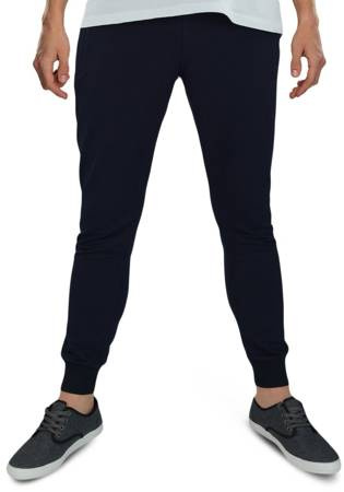 Spodnie męskie dresowe ze ściągaczem w kolorze ciemno granatowym 252
