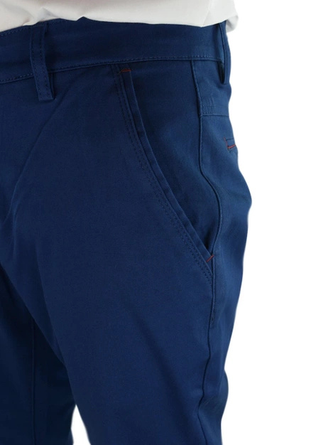 Ciemnoniebieskie eleganckie spodnie męskie chinosy BM329-6