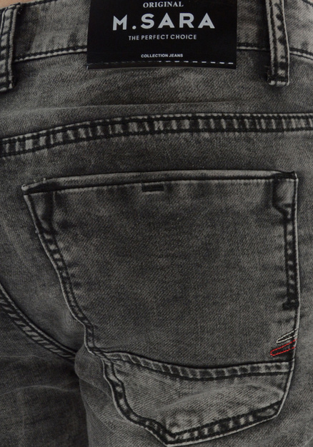 Ciemnoszare jeansy męskie, nogawka zwężana M072