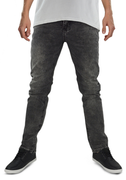 Ciemnoszare jeansy męskie, zwężana nogawka M079