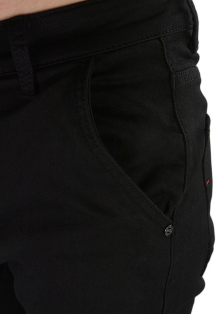 Czarne spodnie męskie chinosy, skinny fit M083