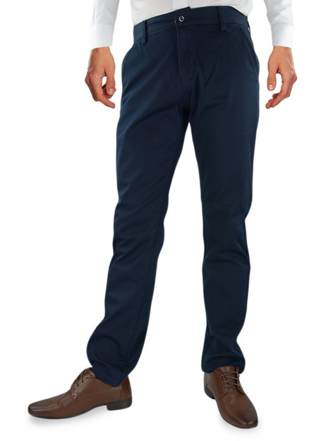 Granatowe spodnie męskie materiałowe 435-9A