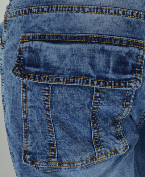 Jeansowe spodenki męskie z bocznymi kieszeniami, bojówki 106H