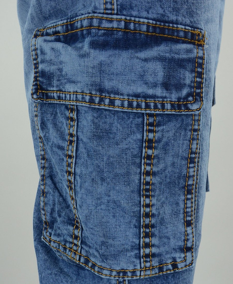 Jeansowe spodenki męskie z bocznymi kieszeniami, bojówki 106H