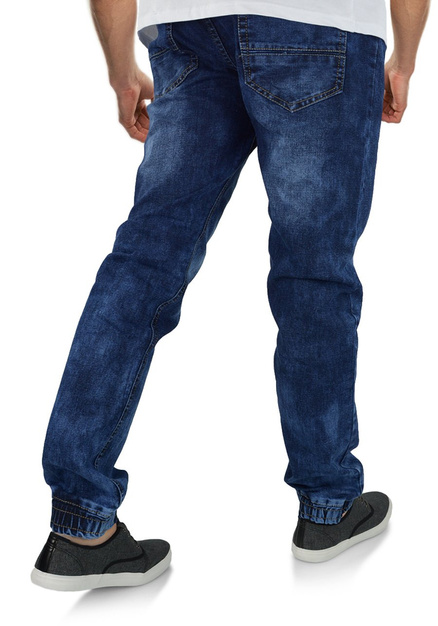 Joggery męskie jeansowe, niebieskie B708