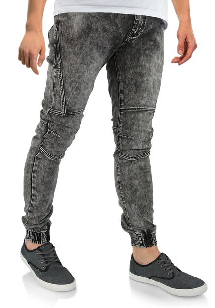 Joggery męskie jeansowe w kolorze szarym LX05-2