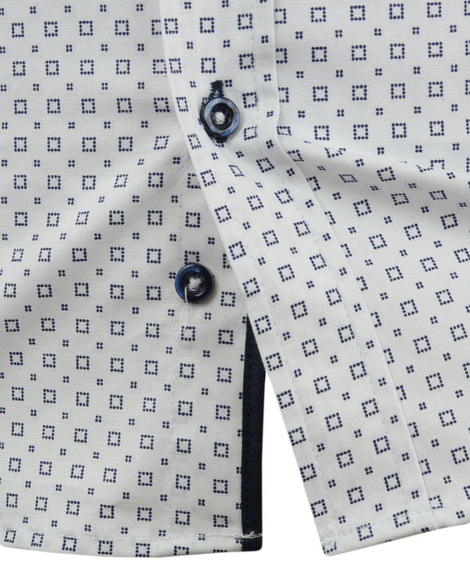 Koszula męska z krótkim rękawem w kolorze białym we wzór 0172
