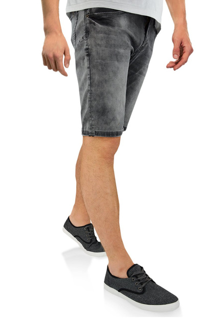 Spodenki męskie jeansowe w kolorze szarym KG3569