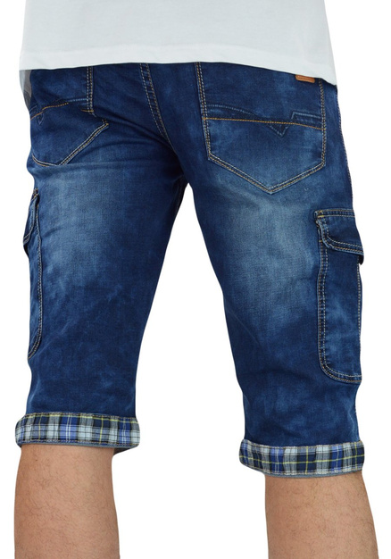 Spodenki męskie jeansowe z bocznymi kieszeniami ES168