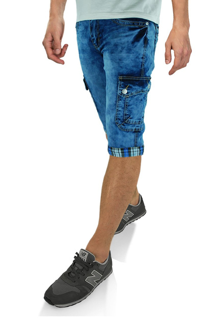 Spodenki męskie jeansowe z bocznymi kieszeniami RS204