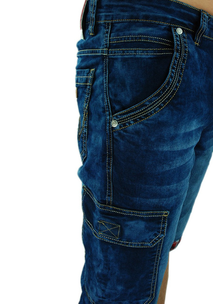 Spodenki męskie jeansowe z bocznymi kieszeniami RS208