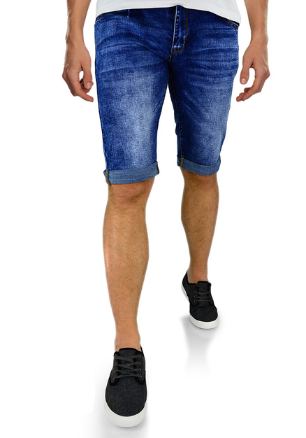 Spodenki męskie jeansowe z rozjaśnieniami L8109