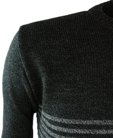 Sweter męski akrylowy w kolorze ciemno-grafitowym 017