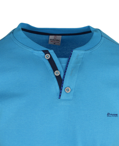 T-shirt męski bez nadruku w kolorze niebieskim 035-4