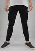Joggery męskie jeansowe w kolorze czarnym z bocznymi kieszeniami M45013R