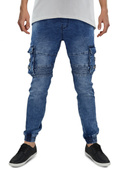 Joggery męskie jeansowe z bocznymi kieszeniami M065