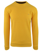 Sweter męski z okrągłym dekoltem w kolorze żółtym 059