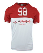 T-shirt męski biało-czerwony 065-1