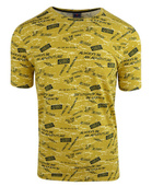 T-shirt męski w kolorze żółtym we wzór T107