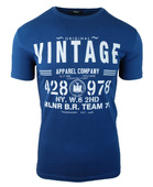 T-shirt męski z nadrukiem w kolorze niebieskim 18920